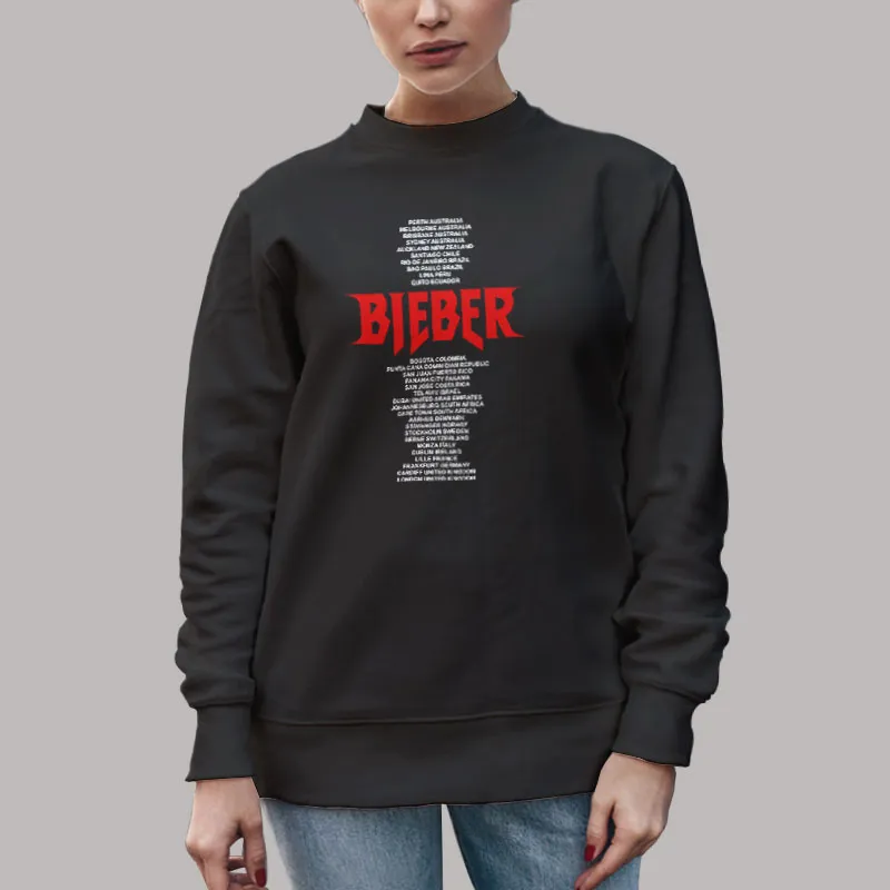 Unisex Sweatshirt Black Justin Bieber Stadium Tour T Shirt, Sweatshirt And Hoodie