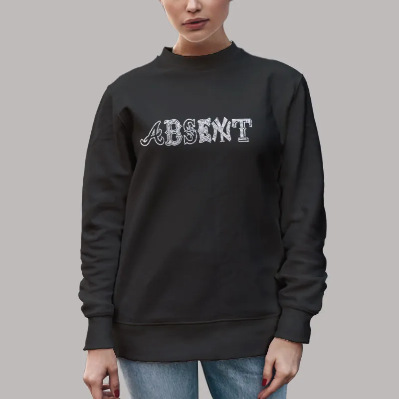 Unisex Sweatshirt Black Other Absent Rhinestone Hoodie