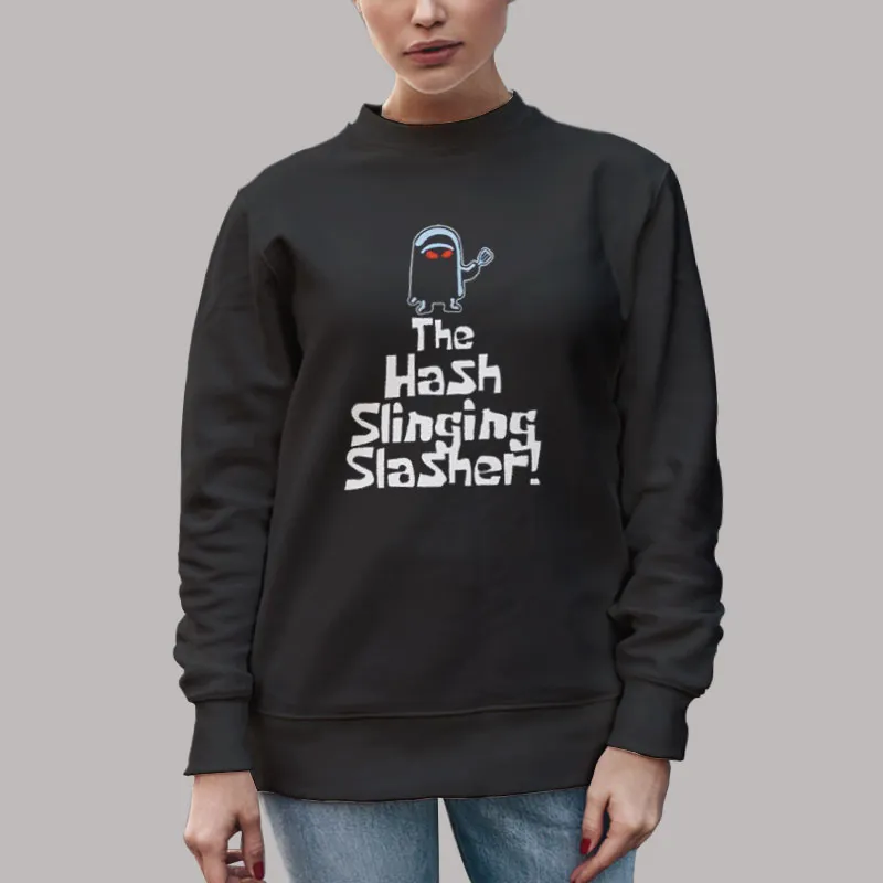 Unisex Sweatshirt Black Spogebob Squarepants Hash Slinging Slasher Hoodie