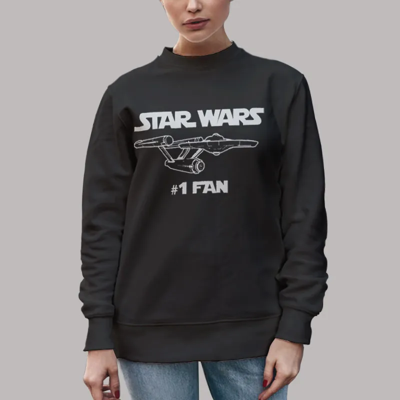 Unisex Sweatshirt Black Star Trek 1 Star Wars Fan Shirt