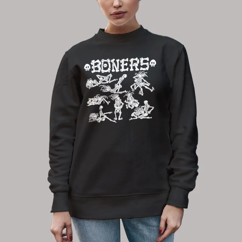 Unisex Sweatshirt Black Vintage Boners Skeleton Sex Position T Shirt, Sweatshirt And Hoodie