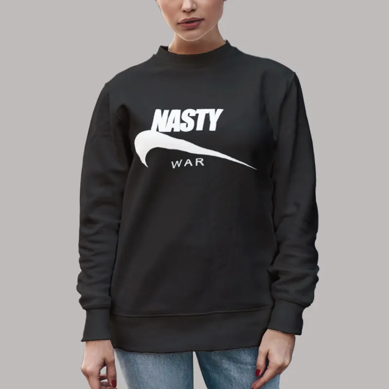 Unisex Sweatshirt Black Vintage Nasty War Hoodie