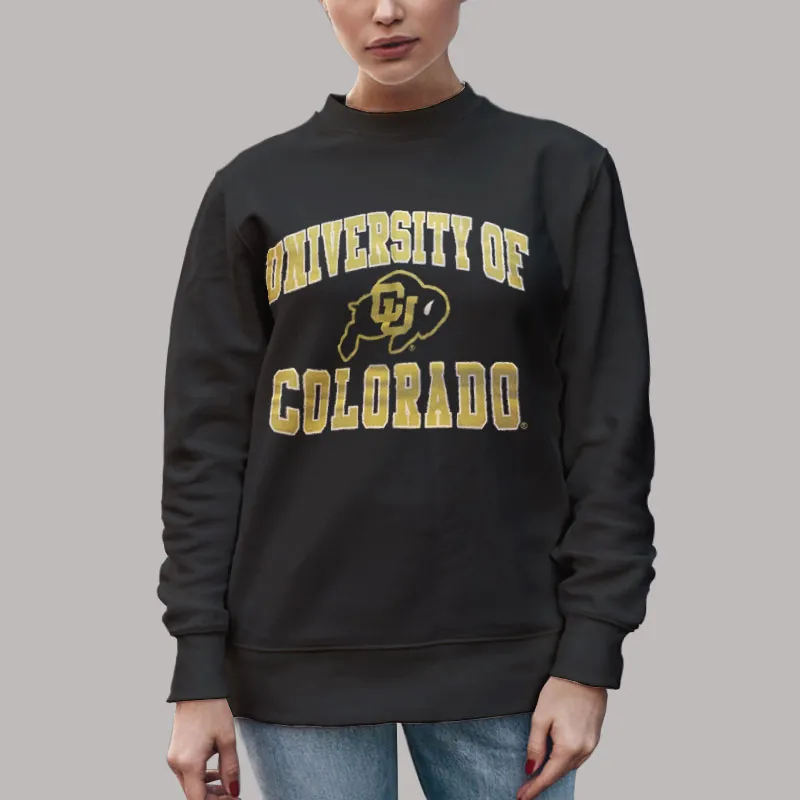 Unisex Sweatshirt Black Vintage College University Of Colorado T Shirt