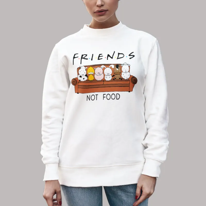 Unisex Sweatshirt White Animal Are Friends Not Food Tower Vegan T Shirt, Sweatshirt And Hoodie
