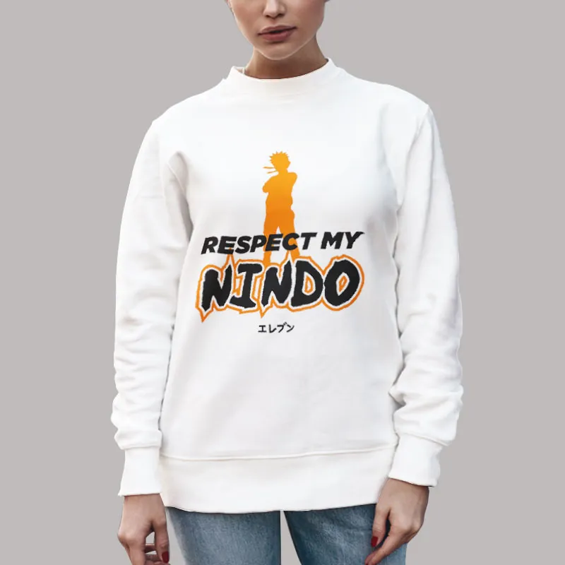 Unisex Sweatshirt White Boruto Shinobi Respect My Nindo T Shirt