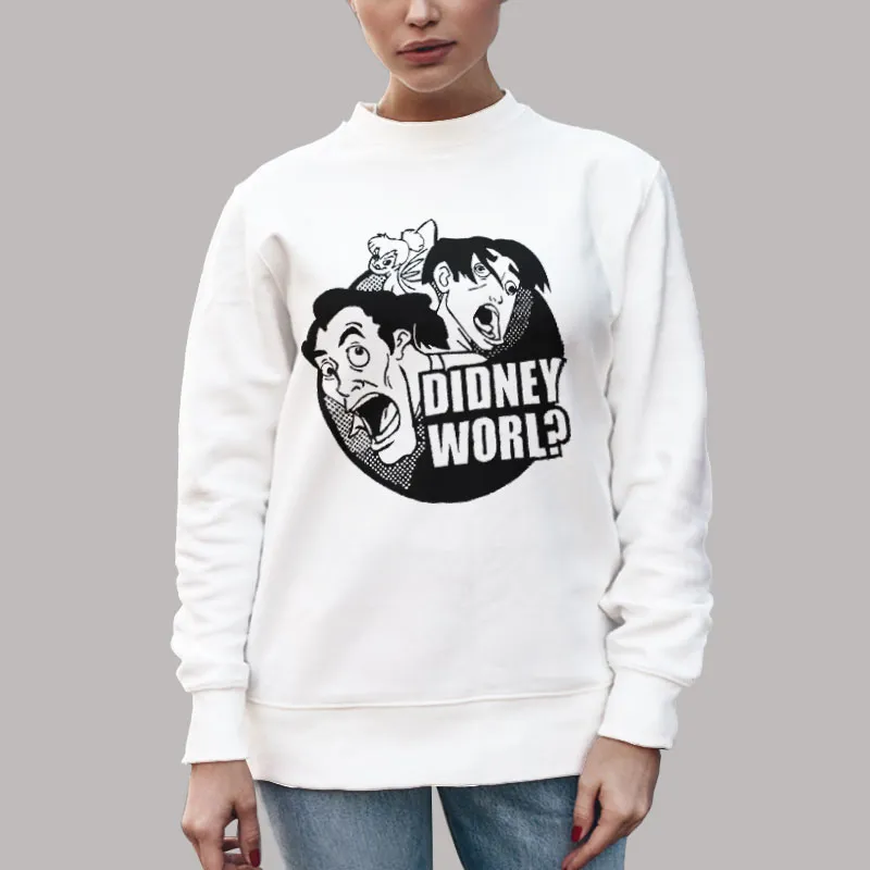 Unisex Sweatshirt White Didney Worl Parody T Shirt, Sweatshirt And Hoodie
