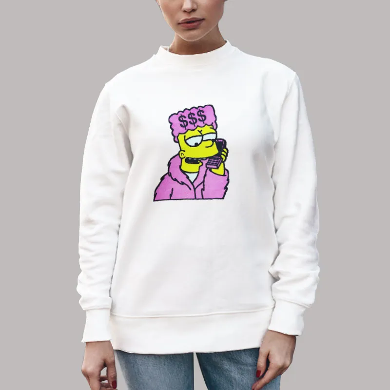 Unisex Sweatshirt White Homer Simpson Phone Trap Bart Hoodie