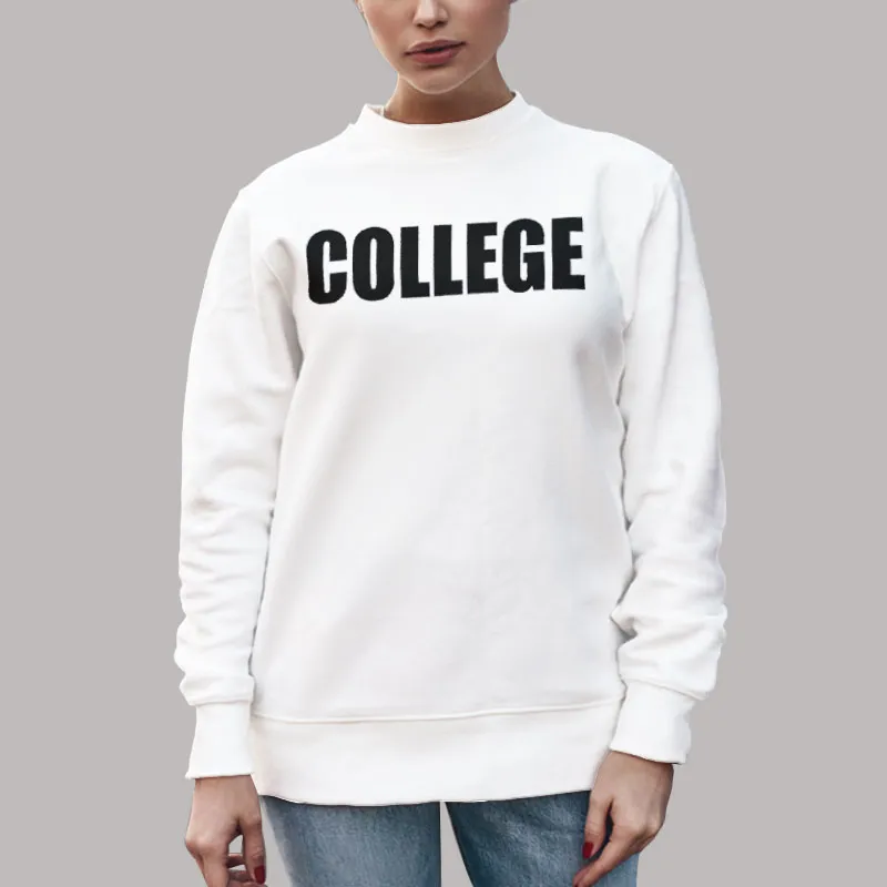 Unisex Sweatshirt White Retro College Funny T Shirt, Sweatshirt And Hoodie