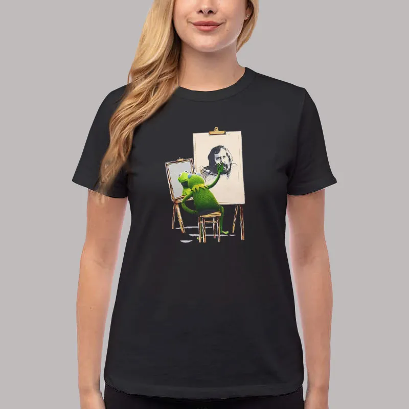 Women T Shirt Black 1959 Kermit The Frog Jim Henson Potrait T Shirt, Sweatshirt And Hoodie