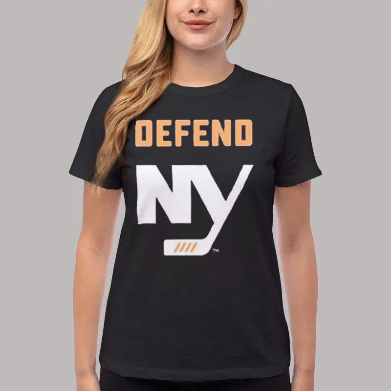 Women T Shirt Black 90s Nhl New York Islanders Sweatshirt