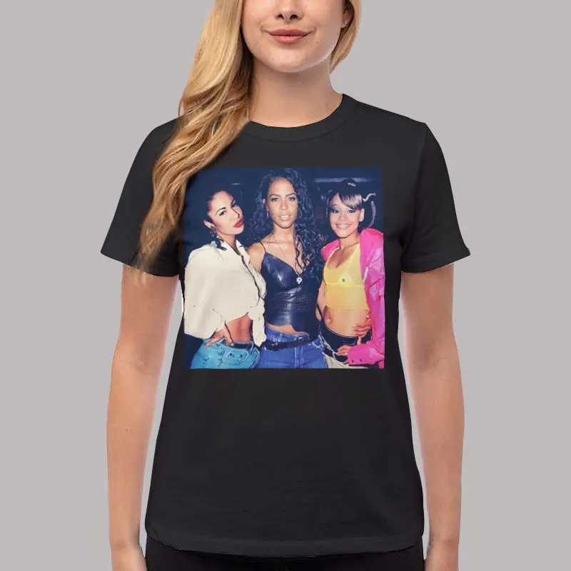 Women T Shirt Black Aaliyah Selena Left Eye Vintage T Shirt, Sweatshirt And Hoodie