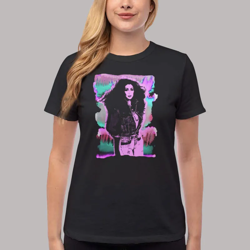 Women T Shirt Black Cher Pop Neon Girls Vintage T Shirt, Sweatshirt And Hoodie