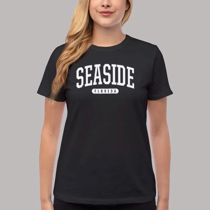 Women T Shirt Black College Style Florida Seaside Sweatshirts