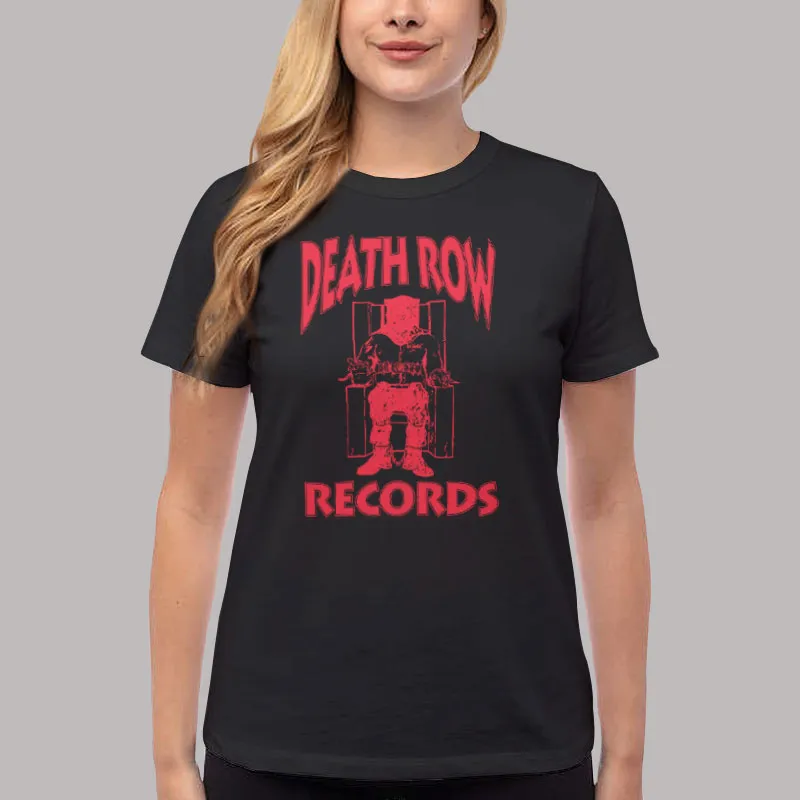 Women T Shirt Black Death Row Records Logo Apparel Vintage Rap Music T Shirt, Sweatshirt And Hoodie