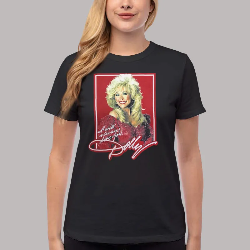 Women T Shirt Black Dolly Parton Vintage Signature T Shirt, Sweatshirt And Hoodie
