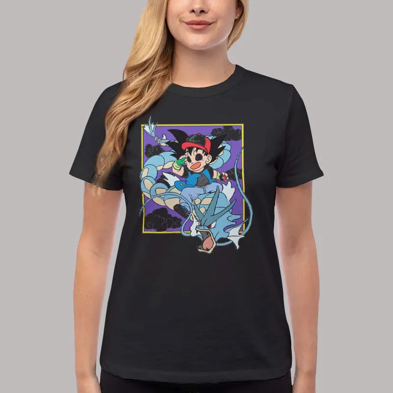 Women T Shirt Black Dragon Ball Z Pokémon T Shirt, Sweatshirt And Hoodie