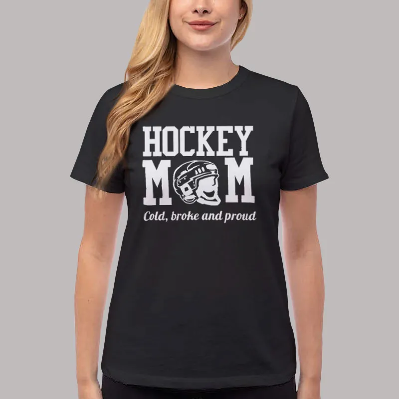 Women T Shirt Black Funny Hockey Mom Sweatshirt