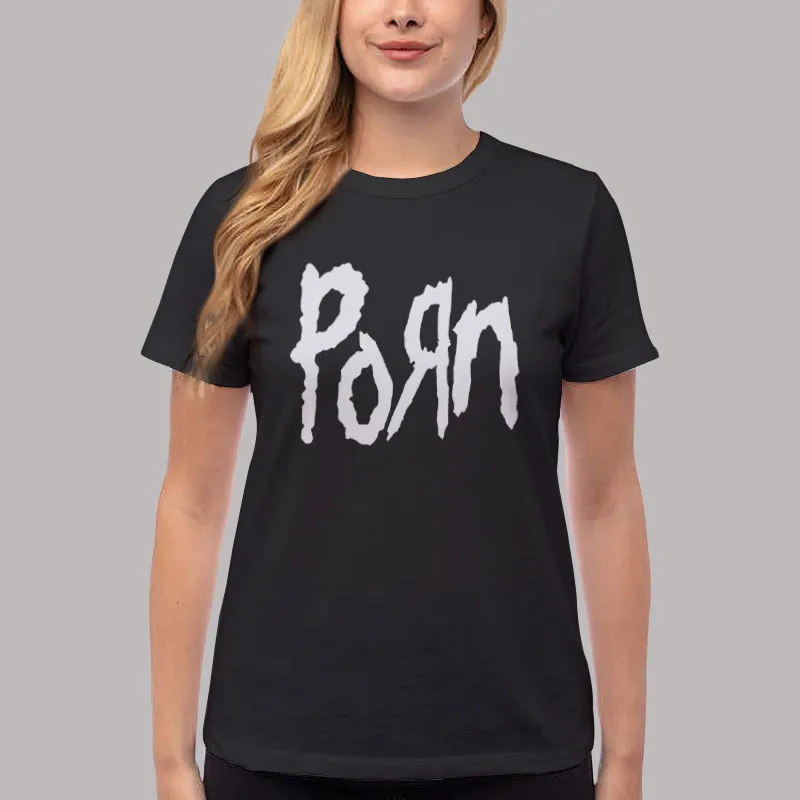 Women T Shirt Black Funny Korn Logo Parody T Shirt, Sweatshirt And Hoodie