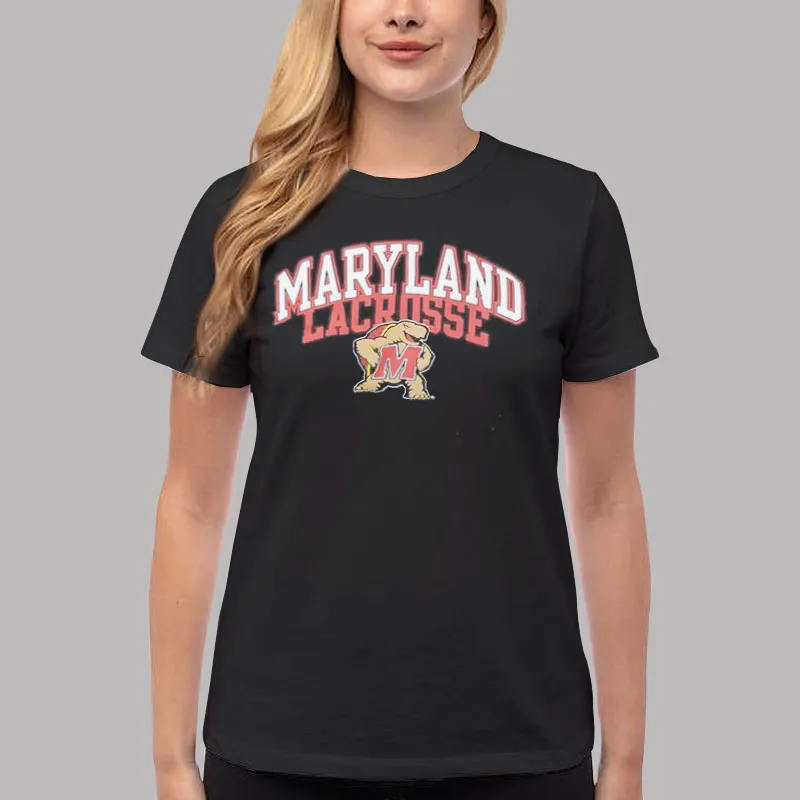 Women T Shirt Black Lacrosse Terrapins Maryland Sweatshirt