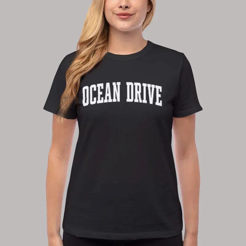 Women T Shirt Black Miami Ocean Drive Sweatshirt