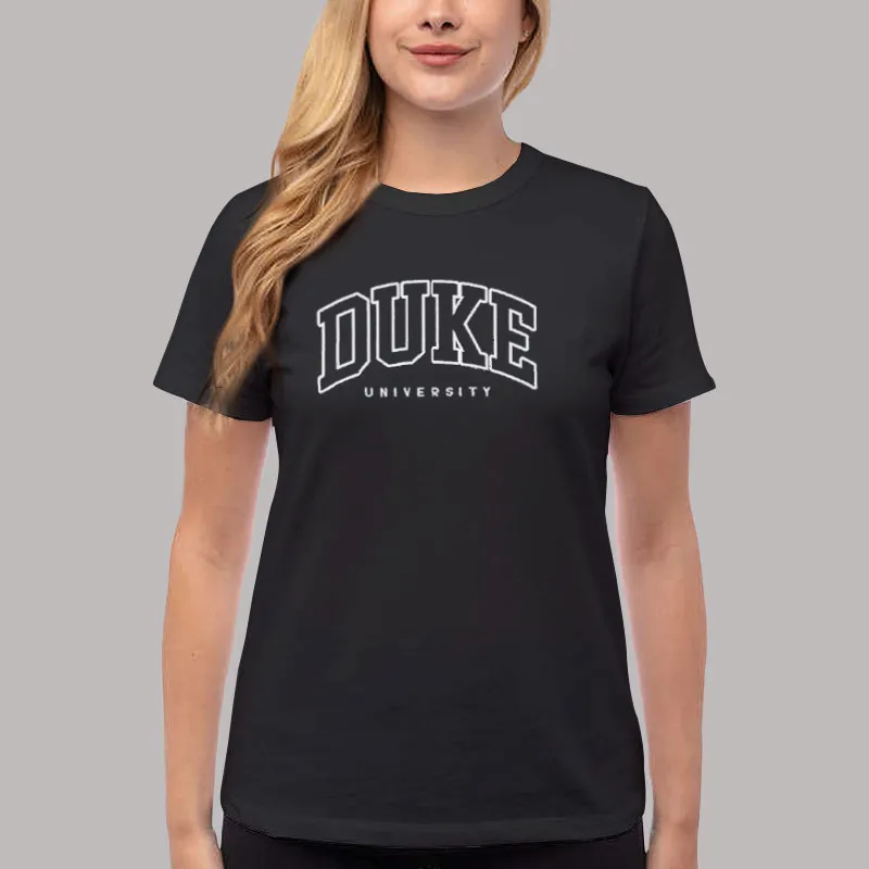 Women T Shirt Black Retro College University of Vintage Duke Sweatshirt