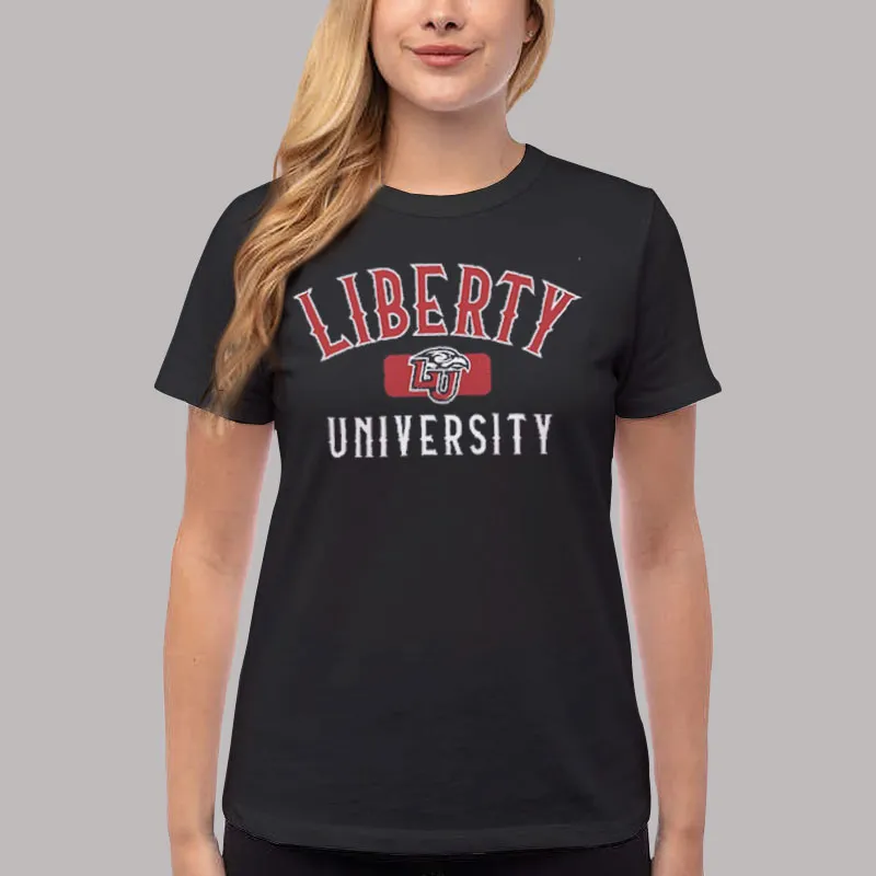 Women T Shirt Black Retro Vintage Liberty University Sweatshirt