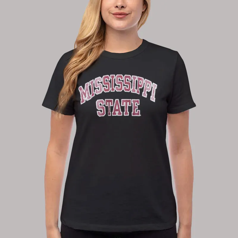 Women T Shirt Black Russell Mississippi State Sweatshirt