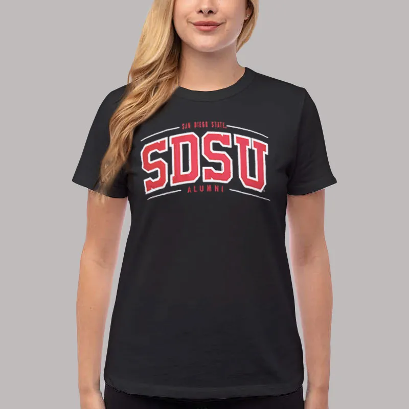 Women T Shirt Black San Diego State University Sdsu Sweatshirt