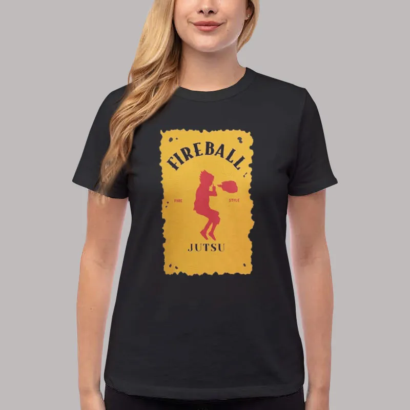 Women T Shirt Black Shadow Clone Fireball Jutsu Shirt