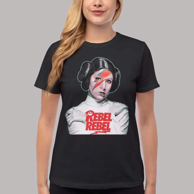 Women T Shirt Black Star Wars Princess Leia Rebel T Shirt