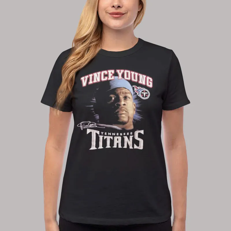 Women T Shirt Black Tennessee Titans Vince Young Shirt