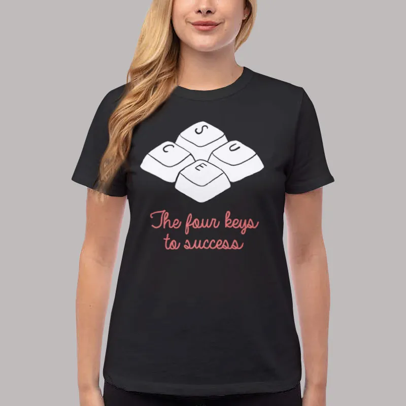 Women T Shirt Black The Four Keys Keys to Success Shirt