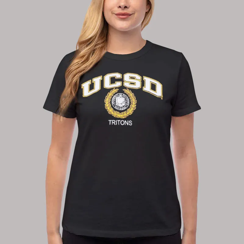 Women T Shirt Black University of California Sandiego Ucsd Sweatshirt