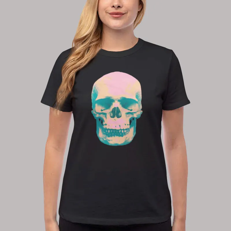 Women T Shirt Black Vintage Huppari Marino Infantry Skull Hoodie