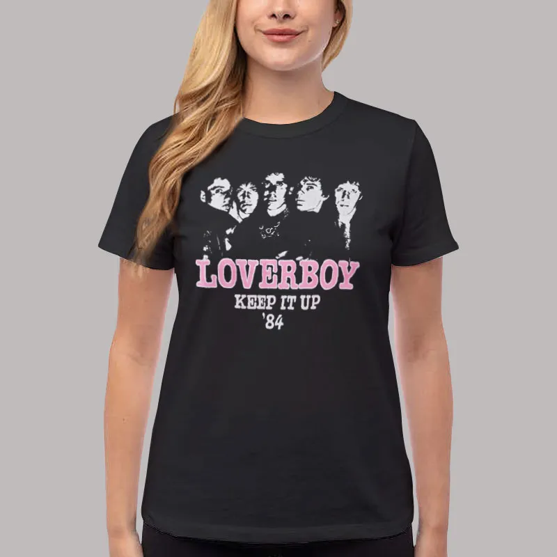 Women T Shirt Black Vintage Tour 80s Loverboy Sweatshirt