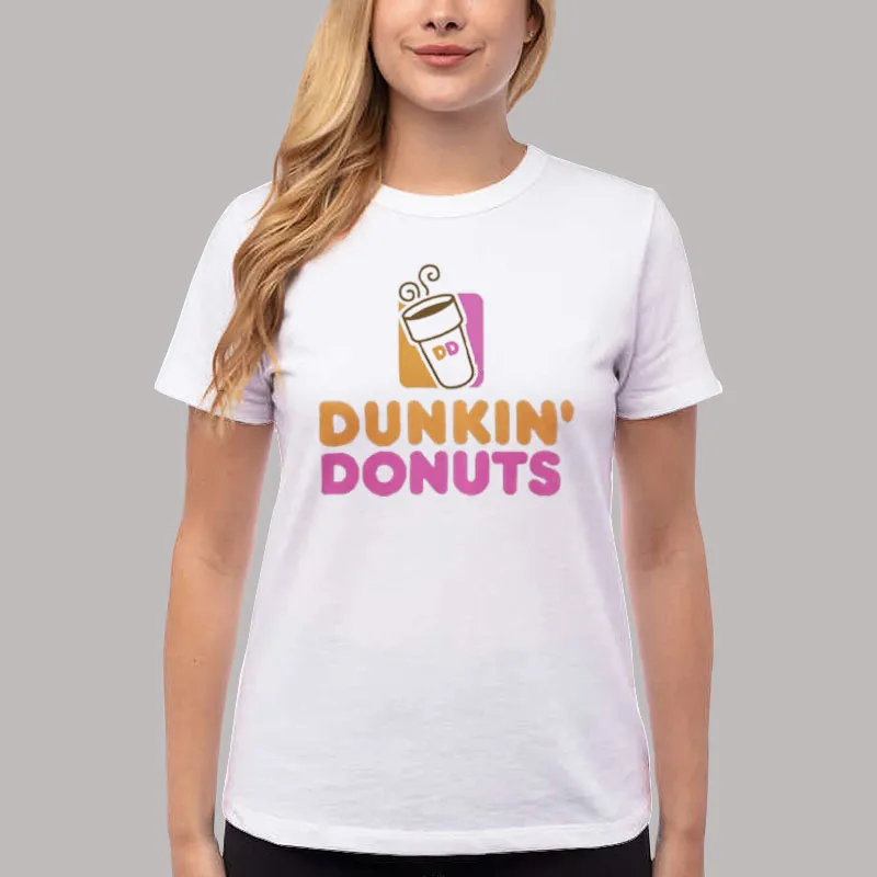 Women T Shirt White America Runs On Dunkin Donuts Sweatshirt
