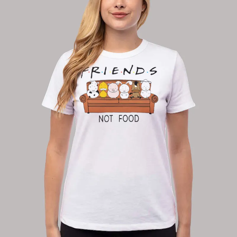 Women T Shirt White Animal Are Friends Not Food Tower Vegan T Shirt, Sweatshirt And Hoodie