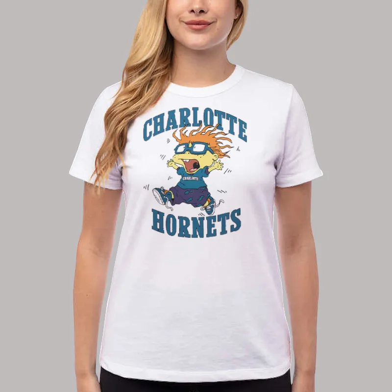 Women T Shirt White Charlotte Hornets Nickelodeon Rugrats Chuckie T Shirt, Sweatshirt And Hoodie