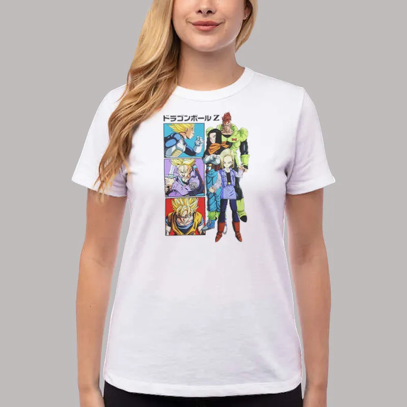 Women T Shirt White Dragon Ball Z Android Saga T Shirt, Sweatshirt And Hoodie