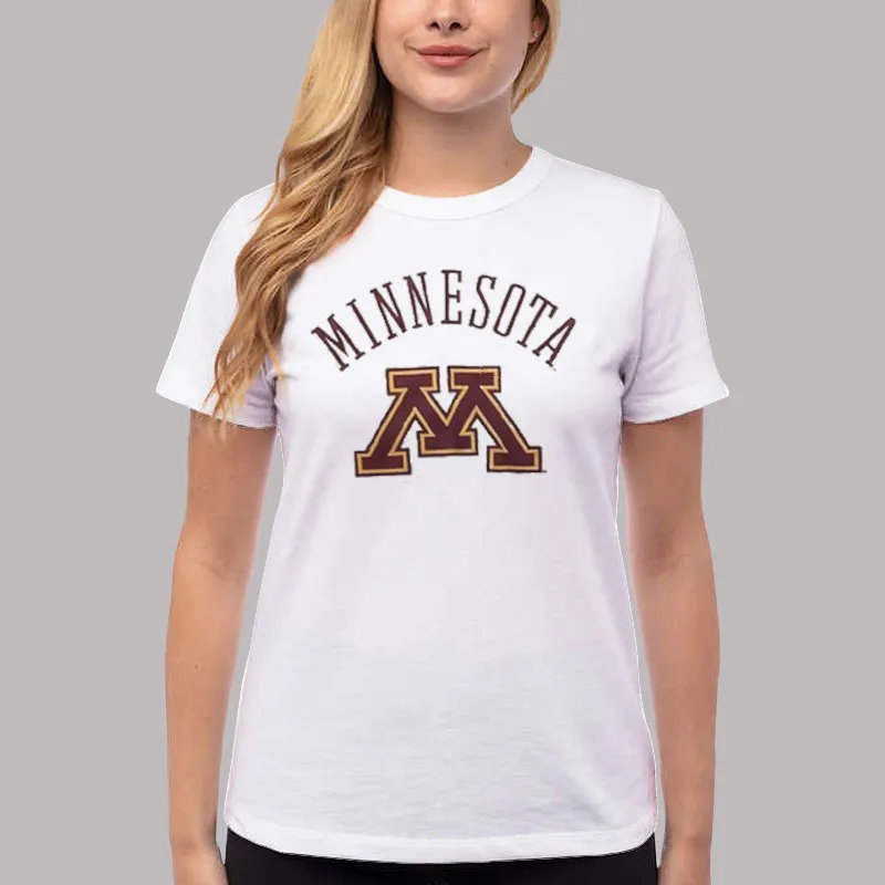 Women T Shirt White Golden Gophers University Of Minnesota Sweatshirt