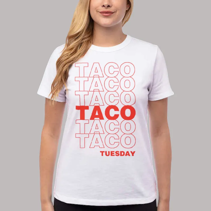 Women T Shirt White I Love Tacos Funny Tuesday Taco Shirt