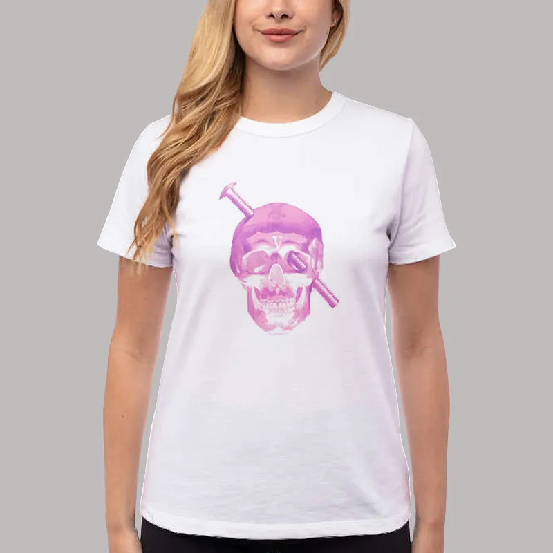 Women T Shirt White Purple Skull Vlone Screwhead Hoodie