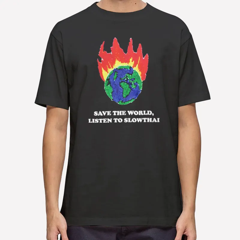 Mens T Shirt Black Save The World Listen To Slowthai Hoodie