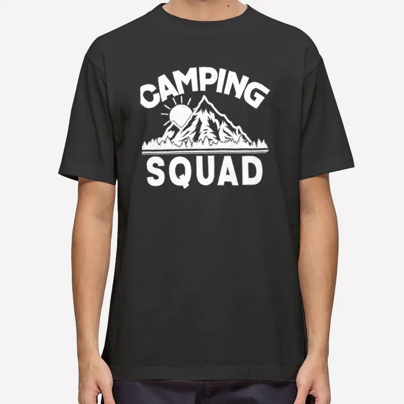 The Sun Rises Behind The Mountain Camping Shirt