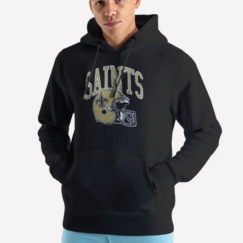 Unisex Hoodie Black Rising Helmet New Orleans Saints Sweatshirt