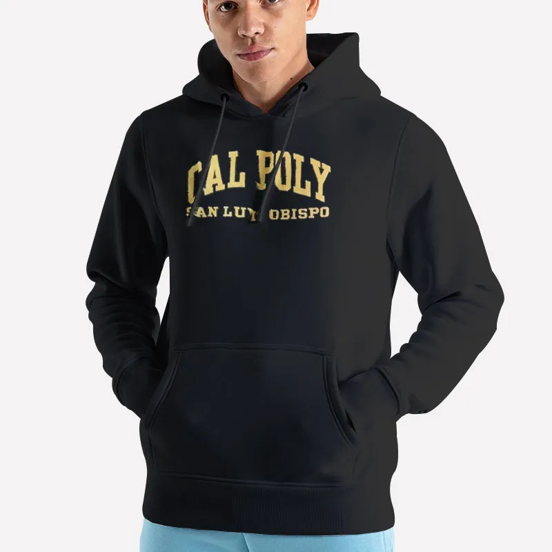 Unisex Hoodie Black San Luis Obispo Spellout Cal Poly Sweatshirt