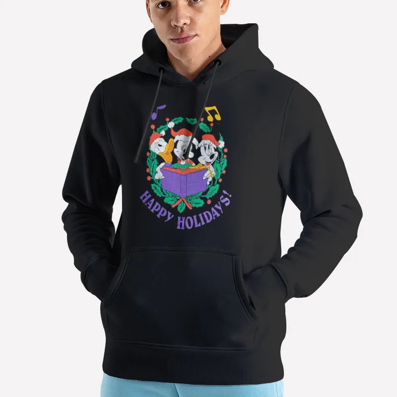 Unisex Hoodie Black Vintage Holidays Mickey Christmas Shirt