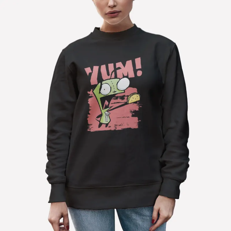 Unisex Sweatshirt Black Nickelodeon Screaming Yum Invader Zim Gir Hoodie
