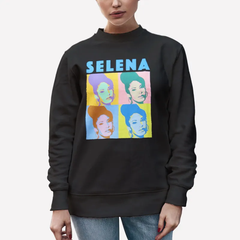 Unisex Sweatshirt Black The Pop Art Colorful Vintage Selena Quintanilla Shirt