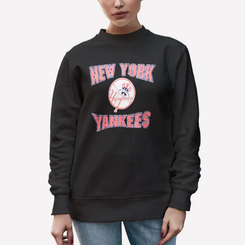 Unisex Sweatshirt Black Yankees Hoodie Vintage New York Hooded
